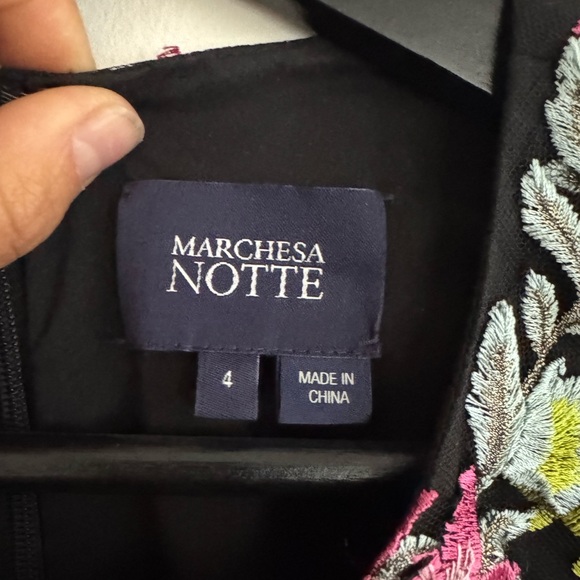 Marchesa Notte Floral and Panther Embroidered Tulle Dress Size 4 *Rare* - Picture 3 of 6